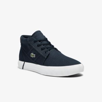 Lacoste Gripshot Mid Canvas and Leather Chukkas - Chukkas Boty Pánské Tmavě Blankyt / Bílé | CZ-60O9